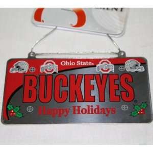  Ohio State Buckeyes NCAA License Plate Christmas Ornament 