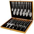 New 24pcs Stainless Steel Flatware Bamboo Pattern Tableware Fork Knife 