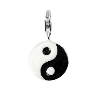 SilberDream Charm YingYang, enamel, 925 Sterling Silver Charms Pendant 