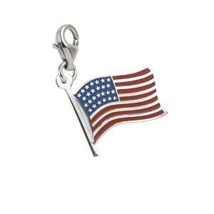  Rembrandt Charms USA Color Flag Charm with Lobster Clasp 