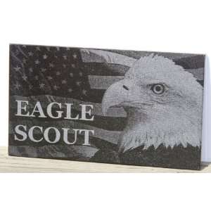   Black Marble Engraved Eagle Scout Gift Plaque