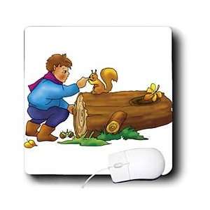   for kids   The boy feeds a squirrel   Mouse Pads Electronics