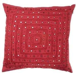    Claret Red Shisha Pillow Cover Square Motif