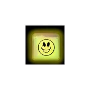    Yellow Happy Face Glow Square Shape