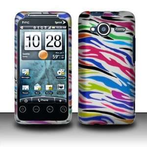 For HTC Evo Shift 4G (Sprint) Rubberized Colorful Zebra Design Snap on 