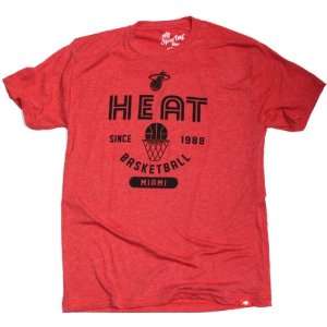  Miami Heat Gymnasium Comfy Tri Blend Tee   Red Sports 