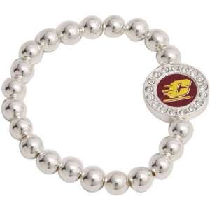  Central Michigan Chippewas Round Crystal Beaded Stretch 