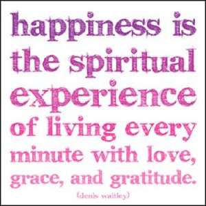   Happiness is the Spiritual Experience . . .