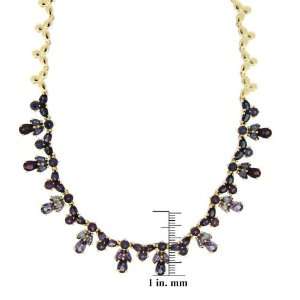   Gold Over Sterling Silver Multi Color Genuine Spinel Necklace Jewelry
