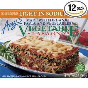 Amys Vegetable Lasagna, Light in Sodium, Organic, 9.5 Ounce Boxes 
