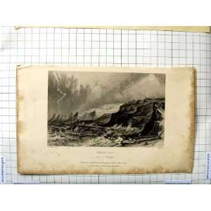    SARGEANT WOODS ENGRAVING VIEW CHALE BAY ISLE WIGHT