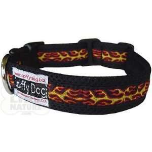  Spiffy Dog Black Flames Air Dog Collar Size Small Pet 