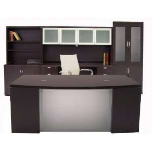  Glass Front Mocha Office Furniture 6 Piece Suite Office 