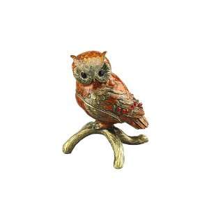  Ashleigh Manor 4 Inch Owl Box, Tortoise/Bronze