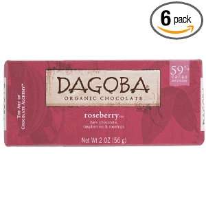 Dagoba Organic Chocolate Bar, Roseberry (Dark Chocolate, Raspberries 
