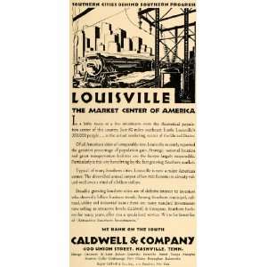  1930 Ad Southern Louisville Bank Caldwell Service Train 