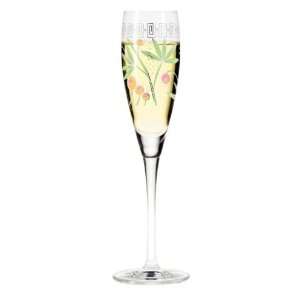 com Champagne Glass, Pearls, Branches, Designer Color Enamel Prosecco 