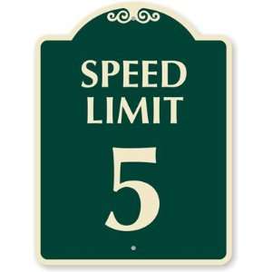  Speed Limit 5 MPH Designer Signs, 24 x 18 Office 