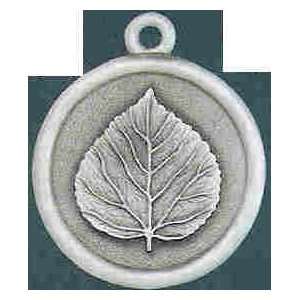 Aspen Leaf Pewter Fan Pull with 6 inch Chain