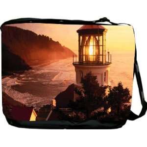  Rikki KnightTM Lighthouse on hill Messenger Bag   Book Bag 