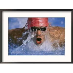  Close up of a Man Swimming Collections Framed Photographic 