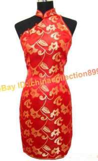 Chinese Woman Mini Silk Cheongsam Evening Dress  