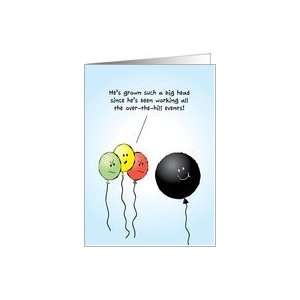  40th Over the Hill Birthday, Balloon Humor Greeting Card 