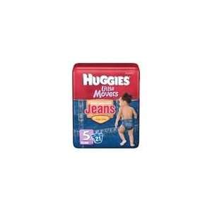 Huggies Little Movers Diaper Jeans Size 5 (Over 27 lbs), 21.0 CT (3 