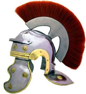 Roman Centurion Helmet Red Plume Authentic Replica  