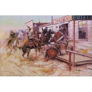  In Without Knocking artist Charles M. Russell 35x23
