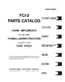 Farmall Super C Fast Hitch Implements PARTS Manual  