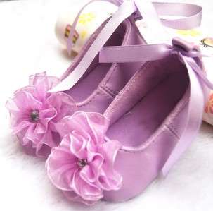 purple New baby infants girl ballet shoes size 1  