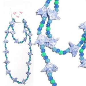 SG Paris Set Necklace+Bracelet Blue Bleu Combinaison Jewelry Set 