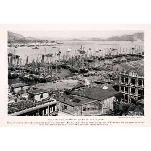  1932 Print Macau China Harbor Ships Marine Nautical 