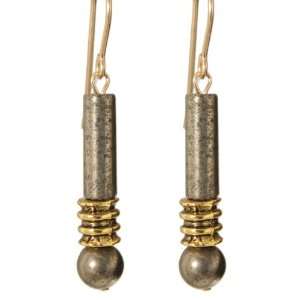  14 KT Gold Maka Pyrite Earrings Ardent Designs Jewelry