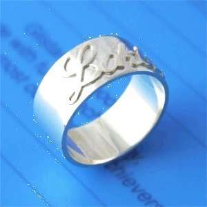   925 Silver Name Ring Any Size Cut Name Soldered 