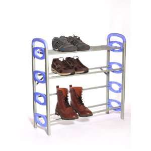 Home Essential   4 Shelf Metal Shoe Utility Rack   4 Shelves 