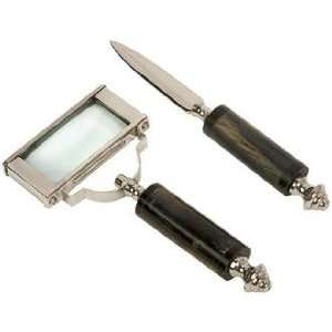  Voyager Brass & Horn Magnifying Glass and Letter Opener 