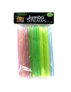 Jumbo Plastic Shake Smoothie Multicolored Drinking Straws, Package of 