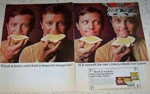 1969 Imperial Margarine MAN Crown Lever Brothers OLD AD  