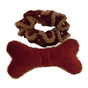  HuggleHounds Holiday Scrunchy Jingle Bell and Bone Dog Toy 