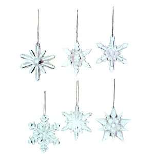   Clear Iridescent Glitter Snowflake Christmas Ornament