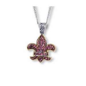   Silver 18k 18 .44 Ct Pink Sap Pendant   18 Inch   JewelryWeb Jewelry