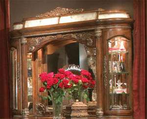 Chestnut Rococo Lighted Vanity Mirror  