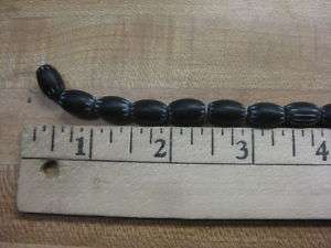 8mm Chevron Trade Bead Strands Matte Finish Black  