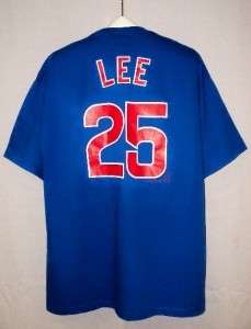 Chicago Cubs #25 DERREK LEE Majestic jersey T Shirt XL  