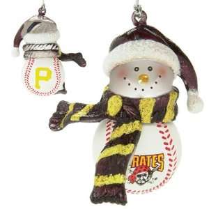  Pirates MLB Striped Acrylic Snowman Ornament (3) 