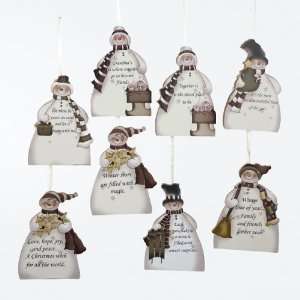   of 48 Wooden Snowman Plaque Christmas Ornaments 4