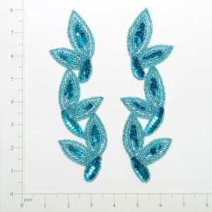  Foliage Beaded Sequin Applique Pack of 2 Arts, Crafts 