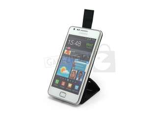 Slim Leather Flip Case Pouch Cover Black for Samsung Galaxy S2 SII 